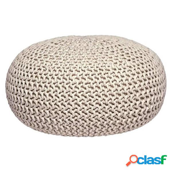 LABEL51 Pouf a Maglia in Cotone L Naturale