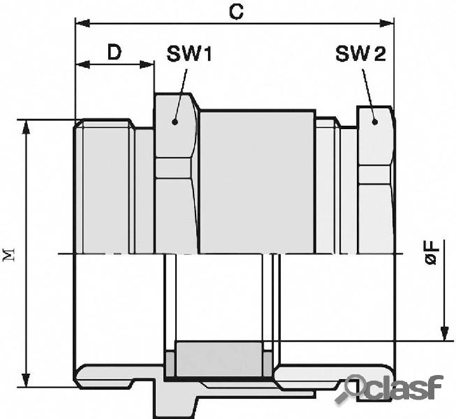 LAPP 52107350 Pressacavo filettato M32 Ottone Ottone 10 pz.