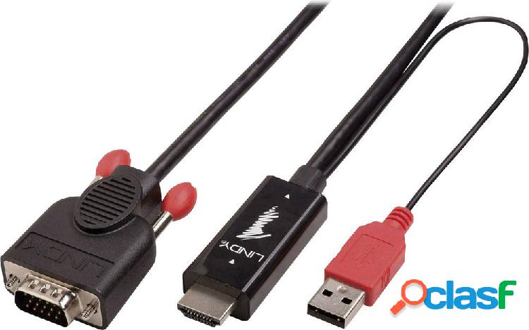 LINDY HDMI / VGA Cavo adattatore Spina HDMI-A, Spina VGA