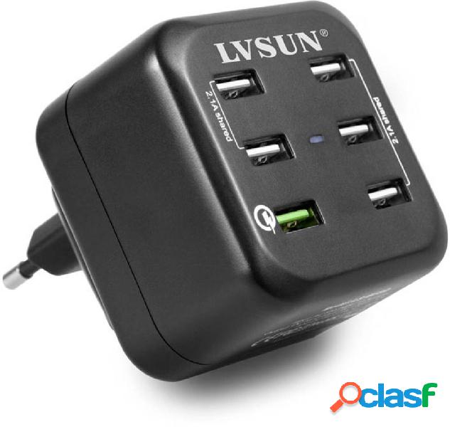 LVSUN Fast LS-6USQ Caricatore USB Presa di corrente Corrente
