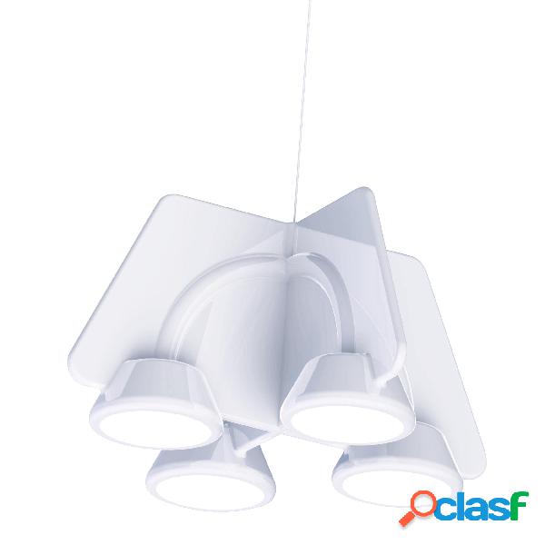 Lampada a sospensione a LED TWIN in acciaio e policarbonato