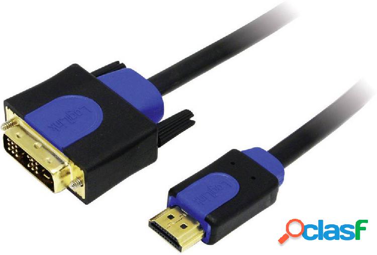 LogiLink DVI / HDMI Cavo adattatore Spina DVI-I 18+1pol.,