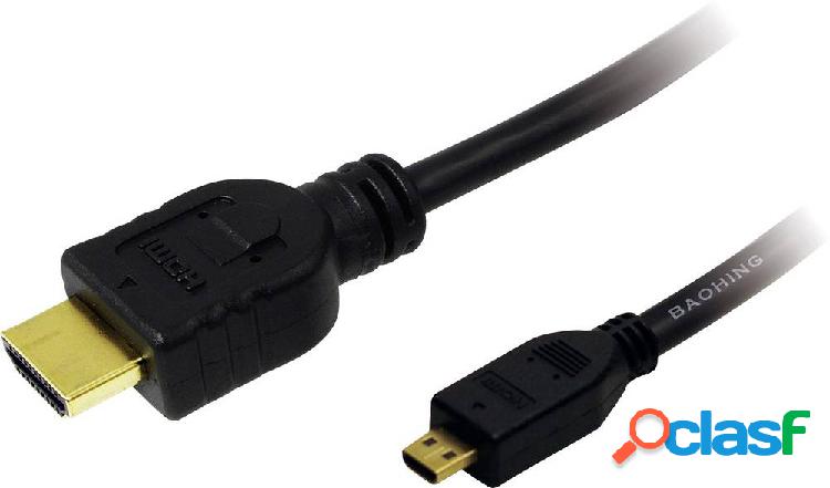 LogiLink HDMI Cavo Spina HDMI-A, Spina HDMI Micro-D 1.00 m