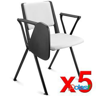 Lotto da 5 sedie Conferenze CARINA CON SCRITTOIO, Gambe