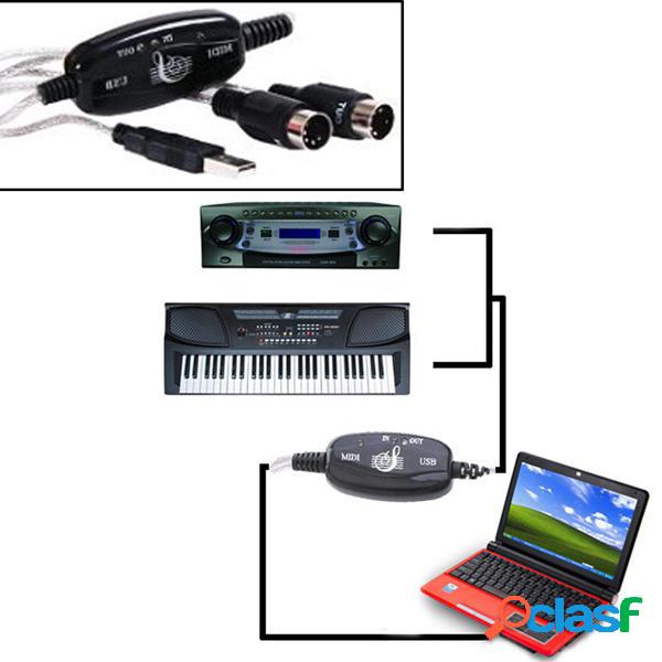 MIDI USB Cavo di Convertitore Adattatore PC a Tastiera