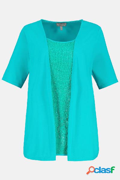 Maglia 2-in-1, paillettes double face, mezze maniche,