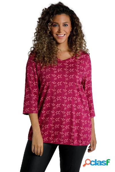 Maglia con pieghe decorative, orlo elastico, scollo a V e