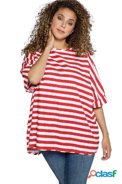 Maglia dal taglio oversize in misto lino a righe con mezze