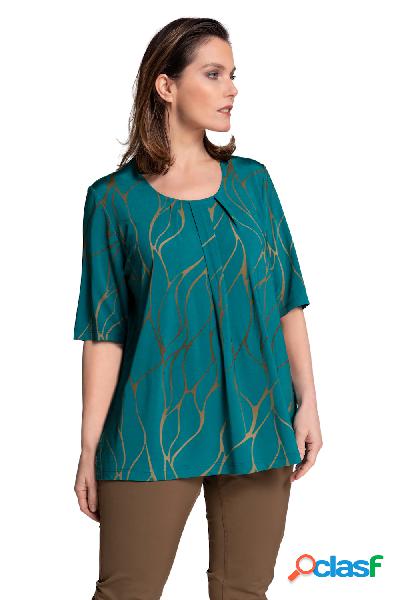 Maglia fluente a gradiente di colore dal taglio svasato, con