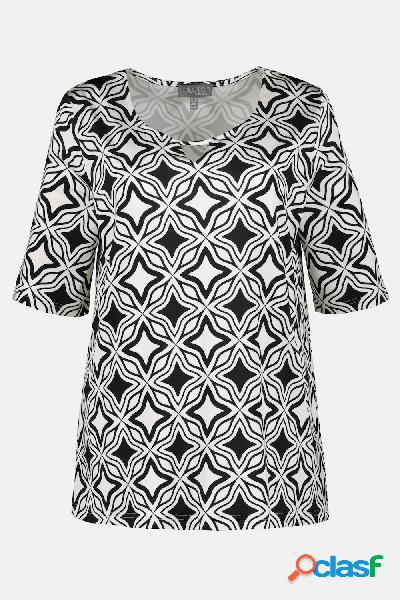 Maglia fluente, design con stelle, scollo a girocollo,