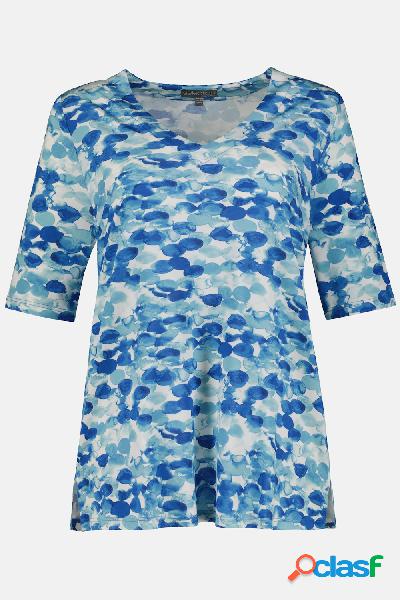 Maglia fluente, fantasia con macchie, classic, mezze