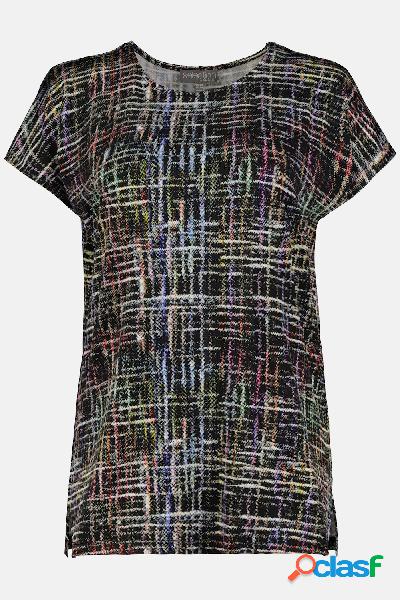 Maglia fluente, moderno design a quadri, oversize,