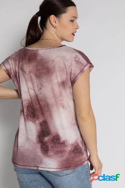 Maglia oversize di misto lino con scollo a girocollo e stile