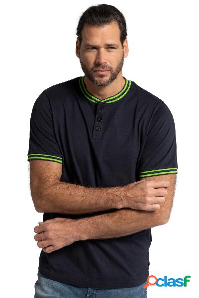 Maglia serafino con abbottonatura, scollo e mezze maniche a