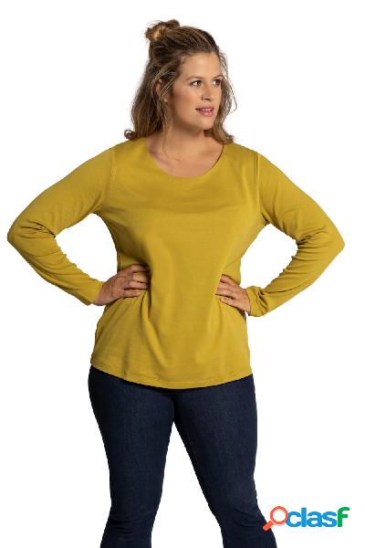 Maglia slim con scollo a girocollo e maniche lunghe, Donna,