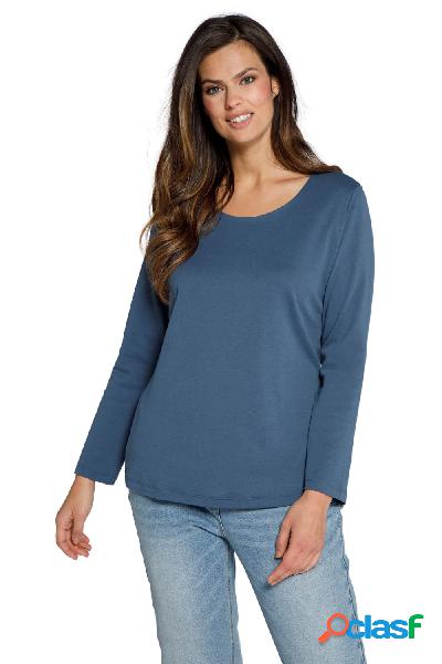 Maglia slim con scollo a girocollo e maniche lunghe, Donna,