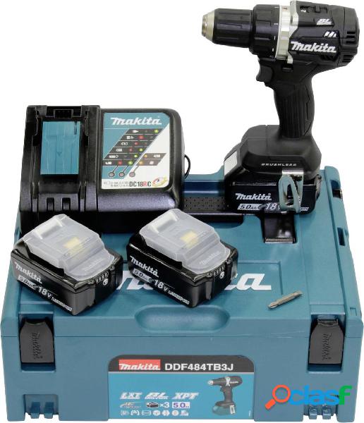 Makita DDF484TB3J Trapano avvitatore a batteria 18 V 5.0 Ah