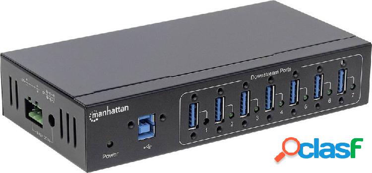 Manhattan 164405 7 Porte Hub USB 3.0 Contenitore in metallo,