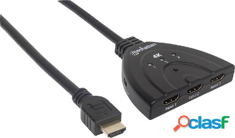 Manhattan 207874 3 Porte Switch HDMI Predisposto Ultra HD