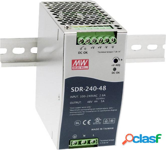 Mean Well SDR-240-24 Alimentatore per guida DIN 24 V/DC 10 A