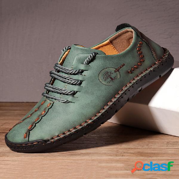 Menico Uomo Cuciture a Mano Antiscivolo Soft Suola Scarpe