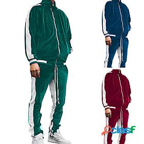 Mens 2 Piece Full Zip Street Casual Tracksuit Sweatsuit 2pcs