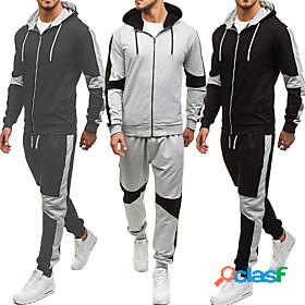 Mens 2 Piece Full Zip Tracksuit Sweatsuit Casual Athleisure