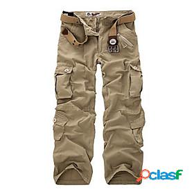 Mens Basic Classic Tactical Cargo Trousers Full Length Pants