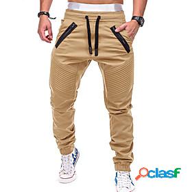 Mens Casual Elastic Waistband Drawstring with Side Pocket
