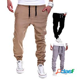 Mens Casual / Sporty Pocket Elastic Drawstring Design Chinos