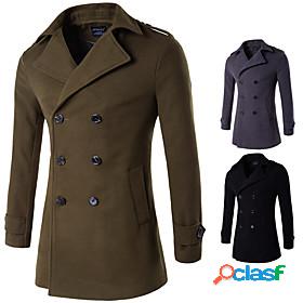 Mens Coat Fall Winter Street Daily Long Coat Thermal Warm