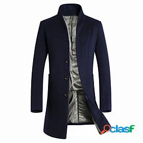 Mens Coat Fall Winter Street Daily Long Coat Thermal Warm