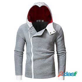 Mens Color Block Hoodie Zip Up Hoodie Daily Basic Hoodies