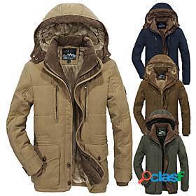 Mens Cotton Hoodie Jacket Hiking Fleece Jacket Winter