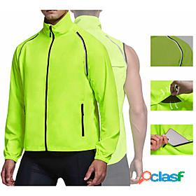 Mens Cycling Jacket Long Sleeve - Winter Polyester Orange