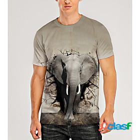 Mens Daily 3D Print T shirt Shirt Graphic 3D Animal Short