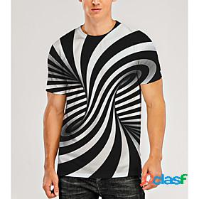 Mens Daily 3D Print T shirt Shirt Graphic Optical Illusion