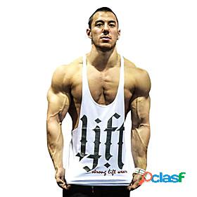 Mens Daily Tank Top Shirt Graphic Letter Sleeveless Print
