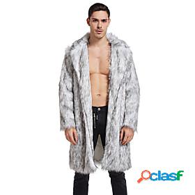 Men's Faux Fur Coat Fall Winter Street Daily Long Coat