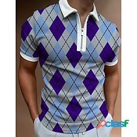 Men's Golf Shirt Geometry Collar Street Daily Short Sleeve