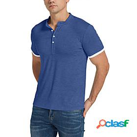 Mens Golf Shirt T shirt Solid Color Color Block Turndown