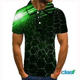Mens Golf Shirt Tennis Shirt Graphic Optical Illusion Collar
