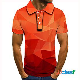 Mens Golf Shirt Tennis Shirt Graphic Prints Argyle 3D Print