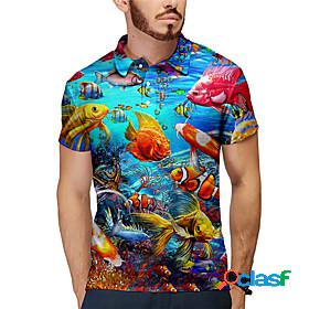 Mens Golf Shirt Tennis Shirt Graphic Prints Fish Animal 3D