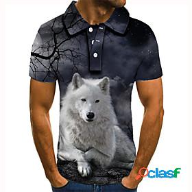 Mens Golf Shirt Tennis Shirt Graphic Prints Fox Animal 3D