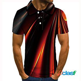 Mens Golf Shirt Tennis Shirt Graphic Prints Linear 3D Print