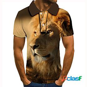 Men's Golf Shirt Tennis Shirt Graphic Prints Lion Animal 3D