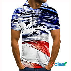 Mens Golf Shirt Tennis Shirt Graphic Prints Star 3D Print