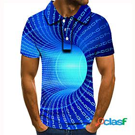 Mens Golf Shirt Tennis Shirt Optical Illusion Graphic Prints