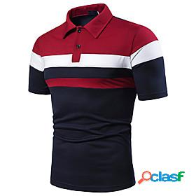 Mens Golf Shirt Tennis Shirt Rainbow Collar Daily golf